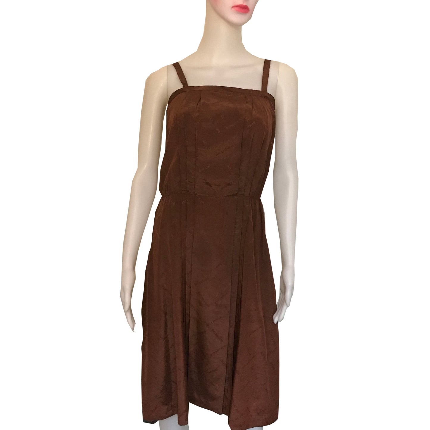 Rare Vintage 1970s Guy Laroche Silk Logo Dress