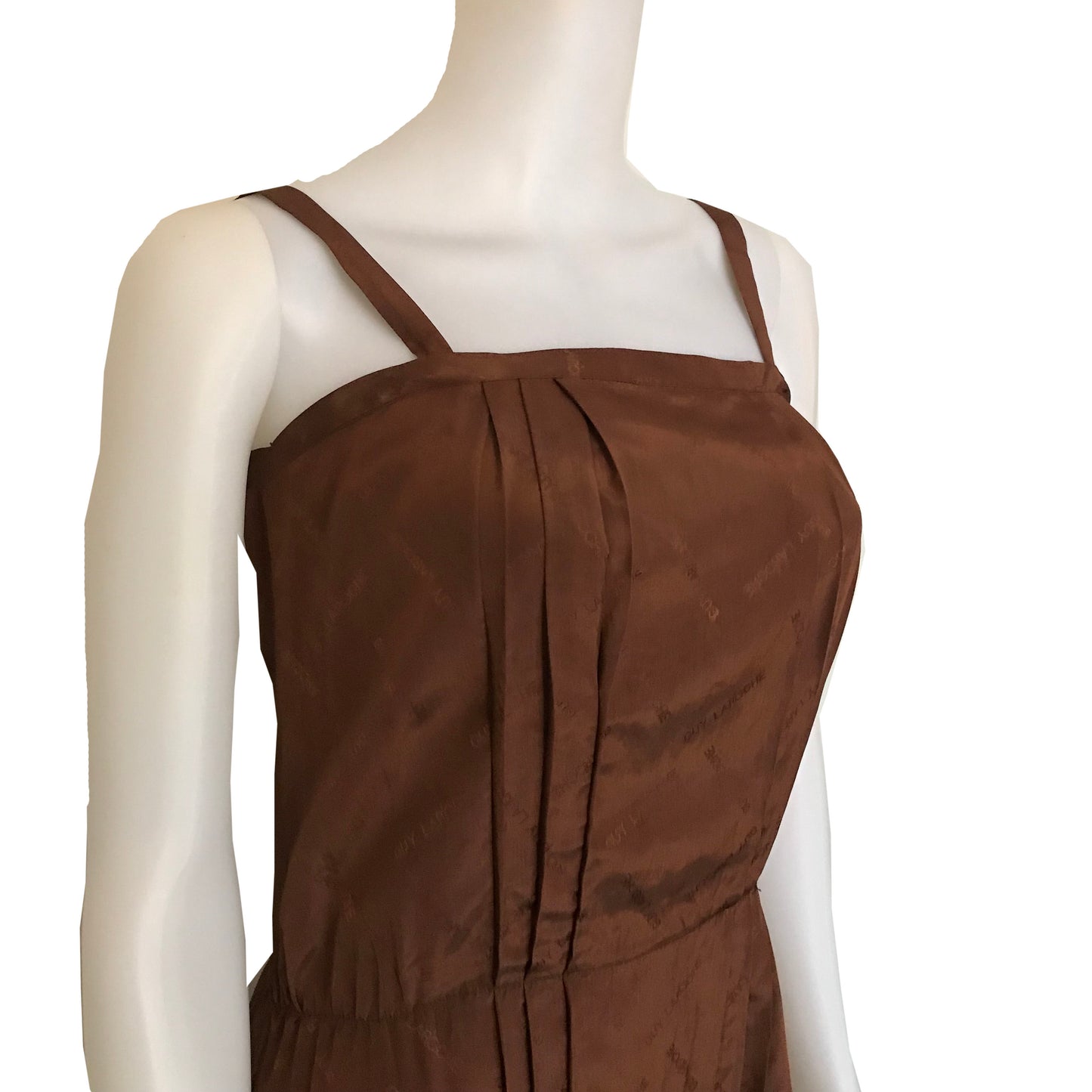 Rare Vintage 1970s Guy Laroche Silk Logo Dress