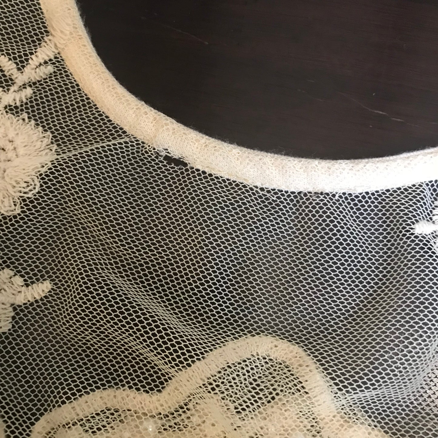 Vintage 1970s Off-White Lace Tank Top