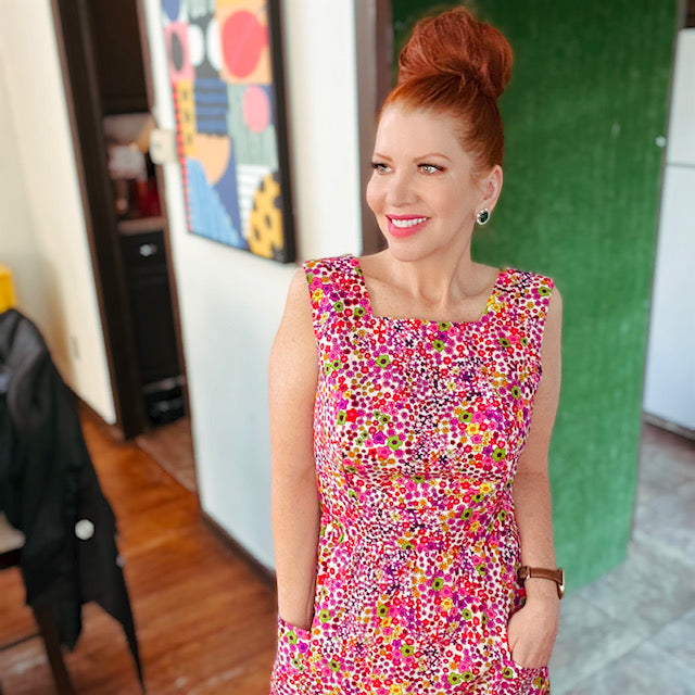 Vintage 1960s Floral Cotton Maxi Dress