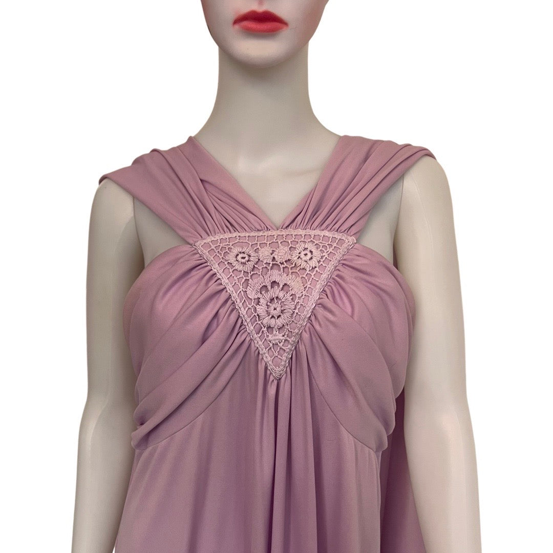 Vintage 1970s Lavender Formal Prom Gown