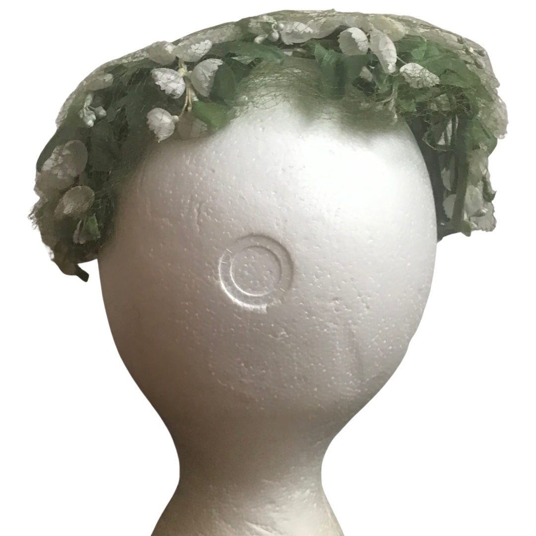 Vintage 1950s Silk Floral Tonnies Whimsy Hat