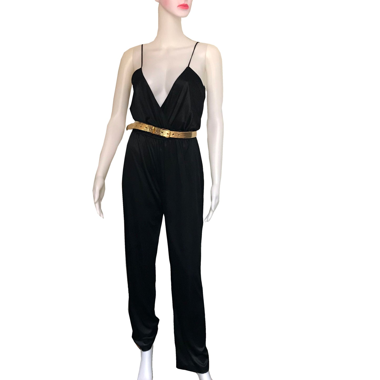 Vintage 1970s Sexy Black Disco Jumpsuit