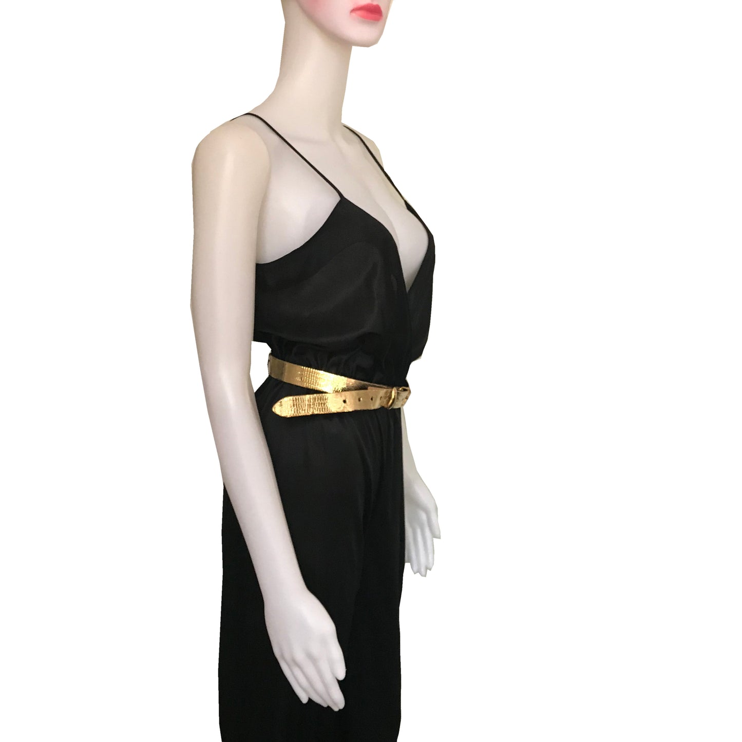 Vintage 1970s Sexy Black Disco Jumpsuit
