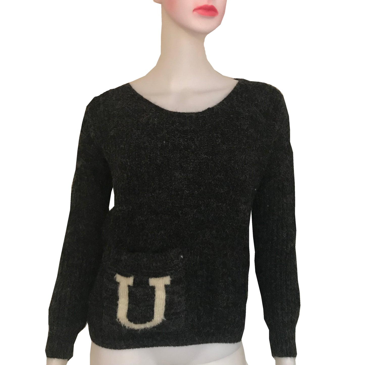 Vintage 1990s Kenzo Gray Wool Logo Sweater