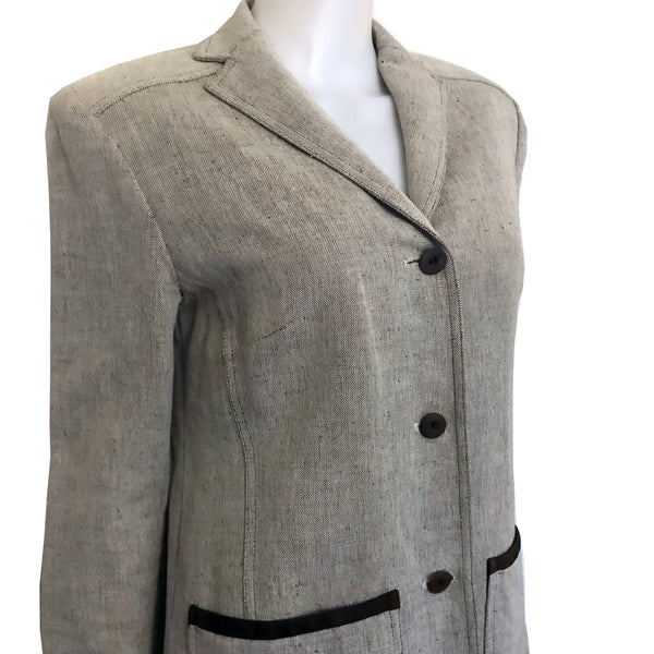 Vintage 1990s Gray Tweed Oscar de la Renta Jacket