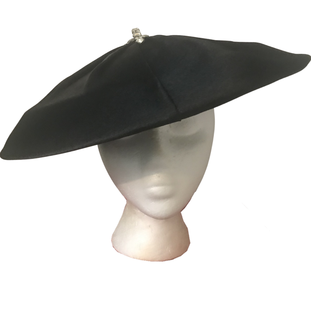 Vintage 1940s Black Cartwheel Hat (RARE)