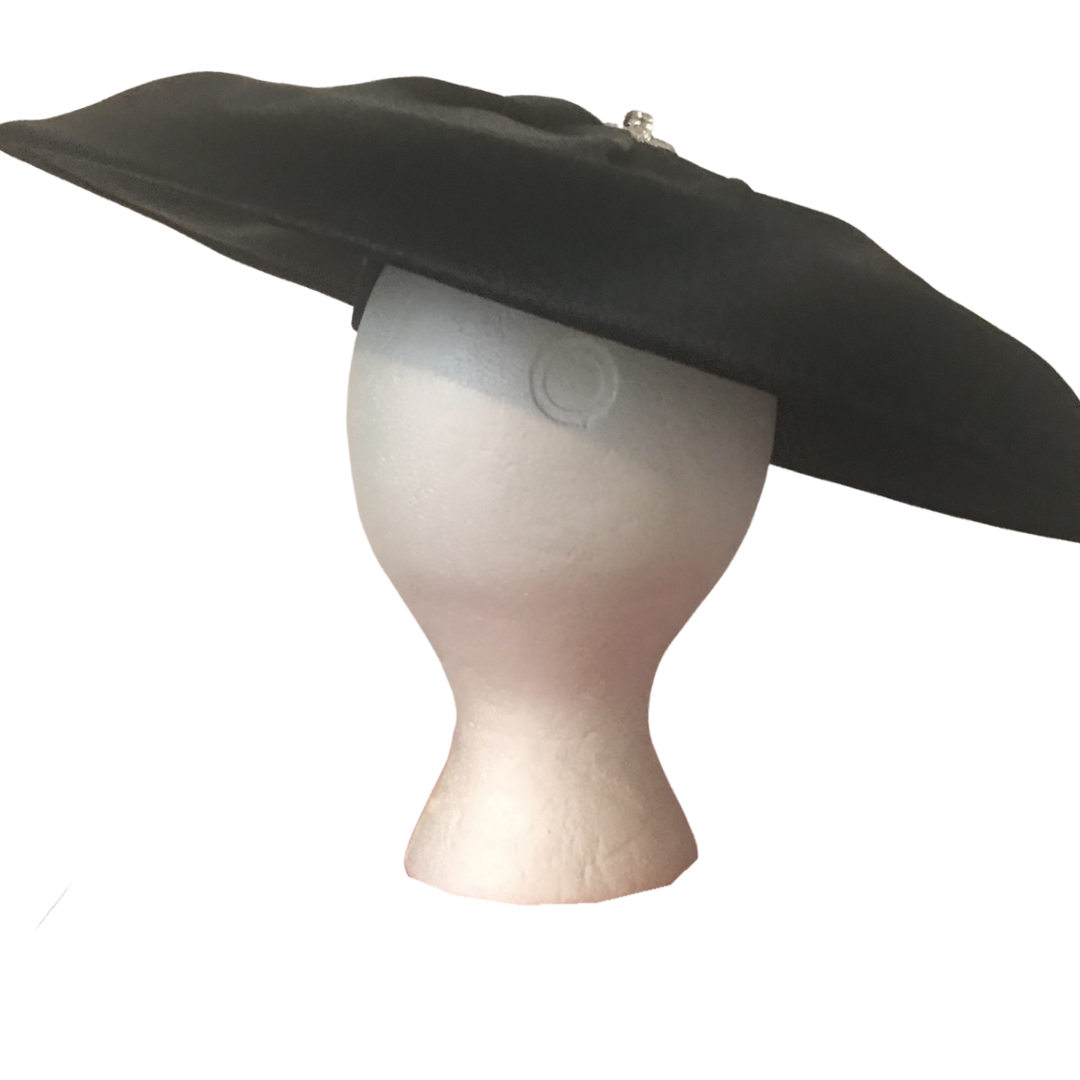 Vintage 1940s Black Cartwheel Hat (RARE)