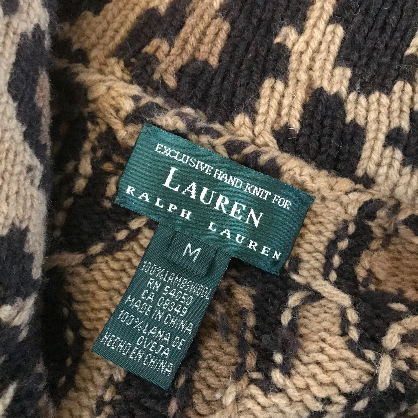 Vintage 1990s Ralph Lauren Leopard Print Cardigan