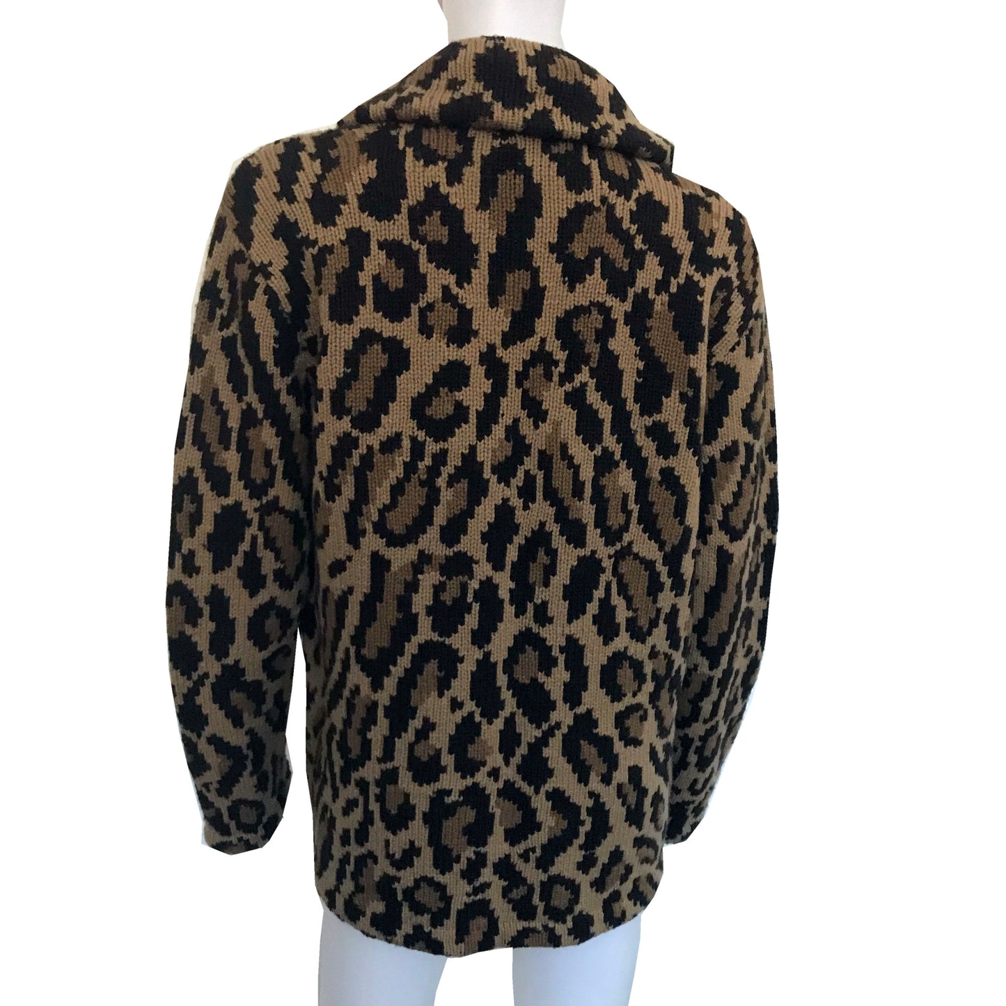 Vintage 1990s Ralph Lauren Leopard Print Cardigan