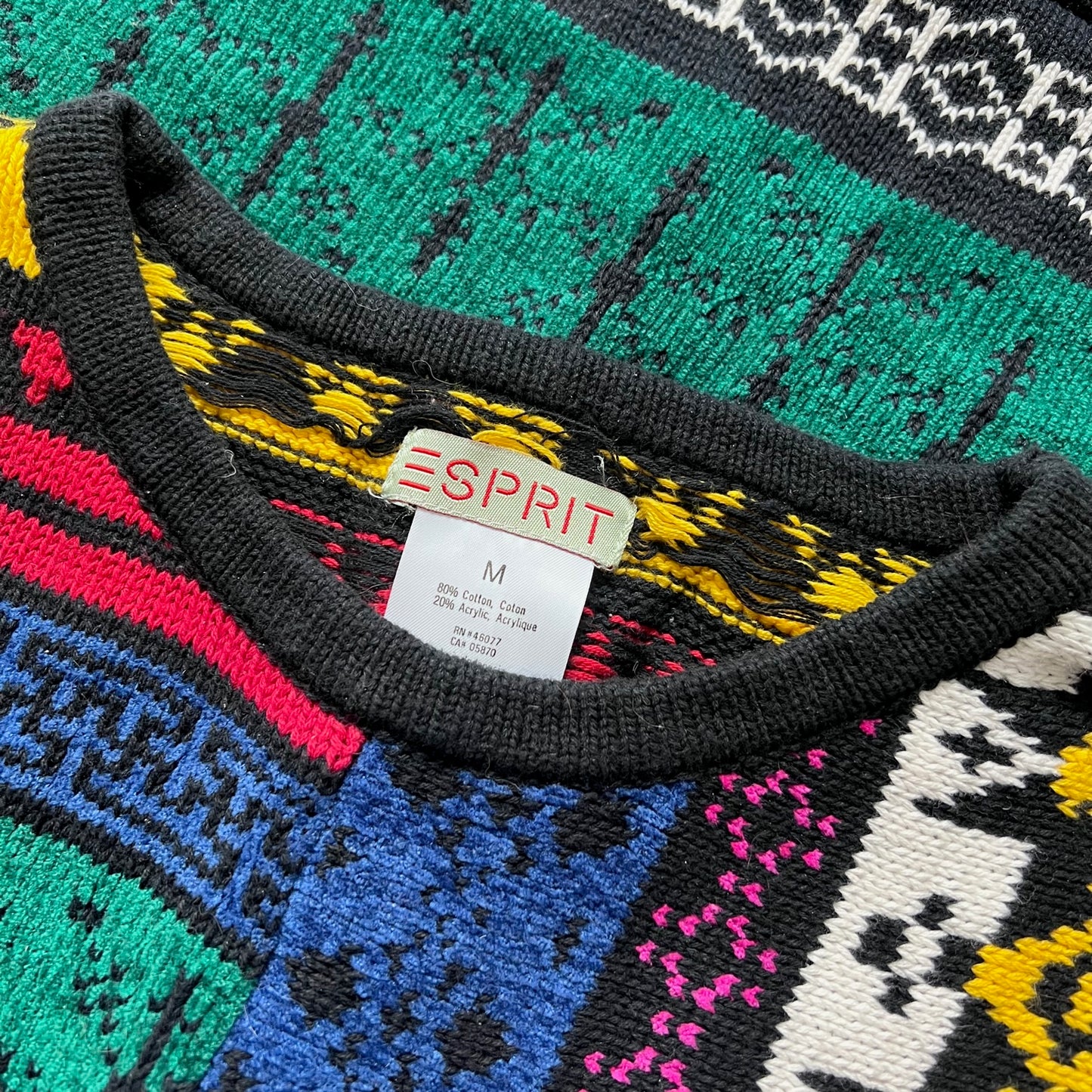 Vintage 1980s Esprit Multicolor Oversized Sweater