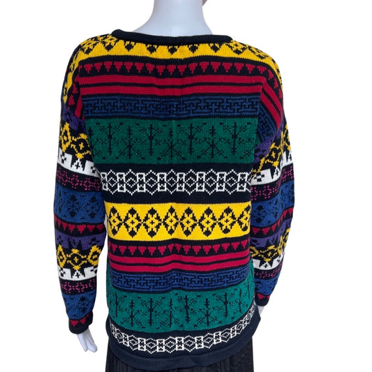 Vintage 1980s Esprit Multicolor Oversized Sweater