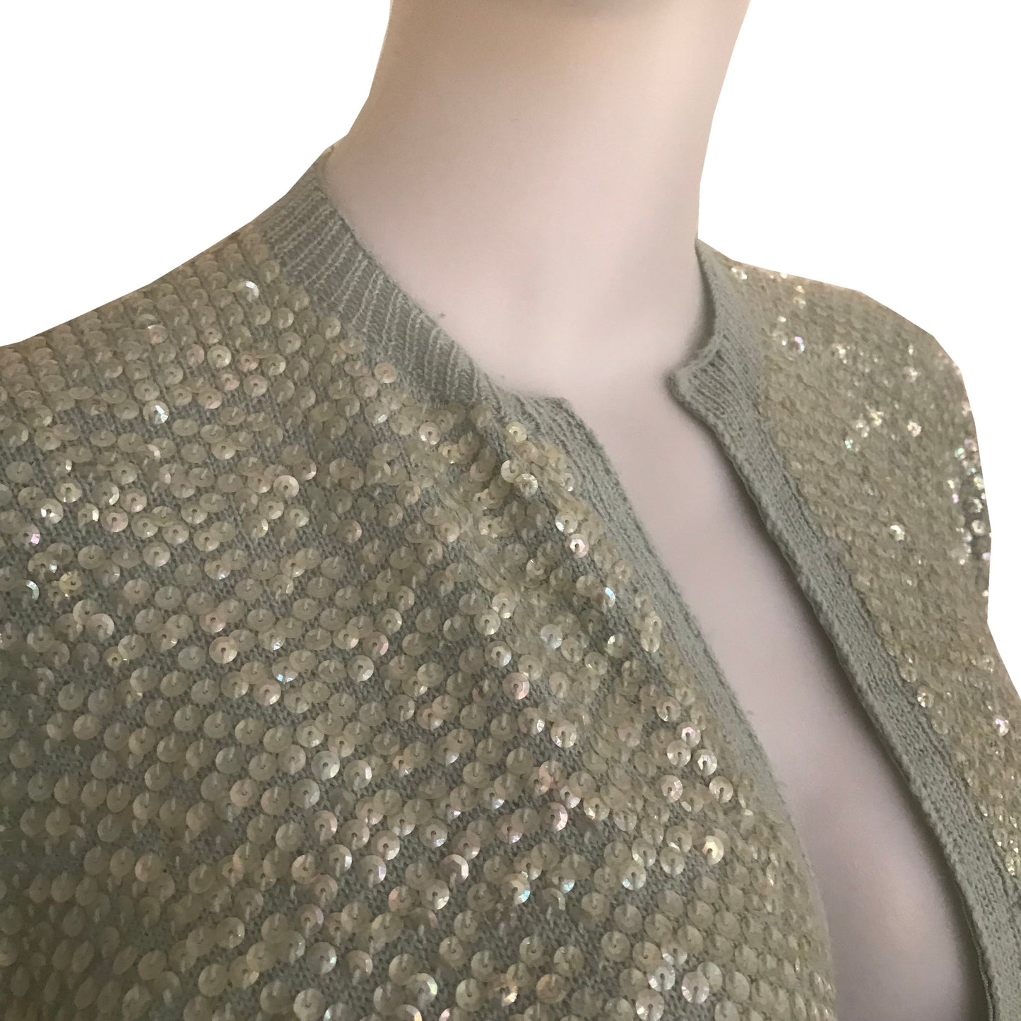 Vintage 1950s Light Blue Sequined Cardigan