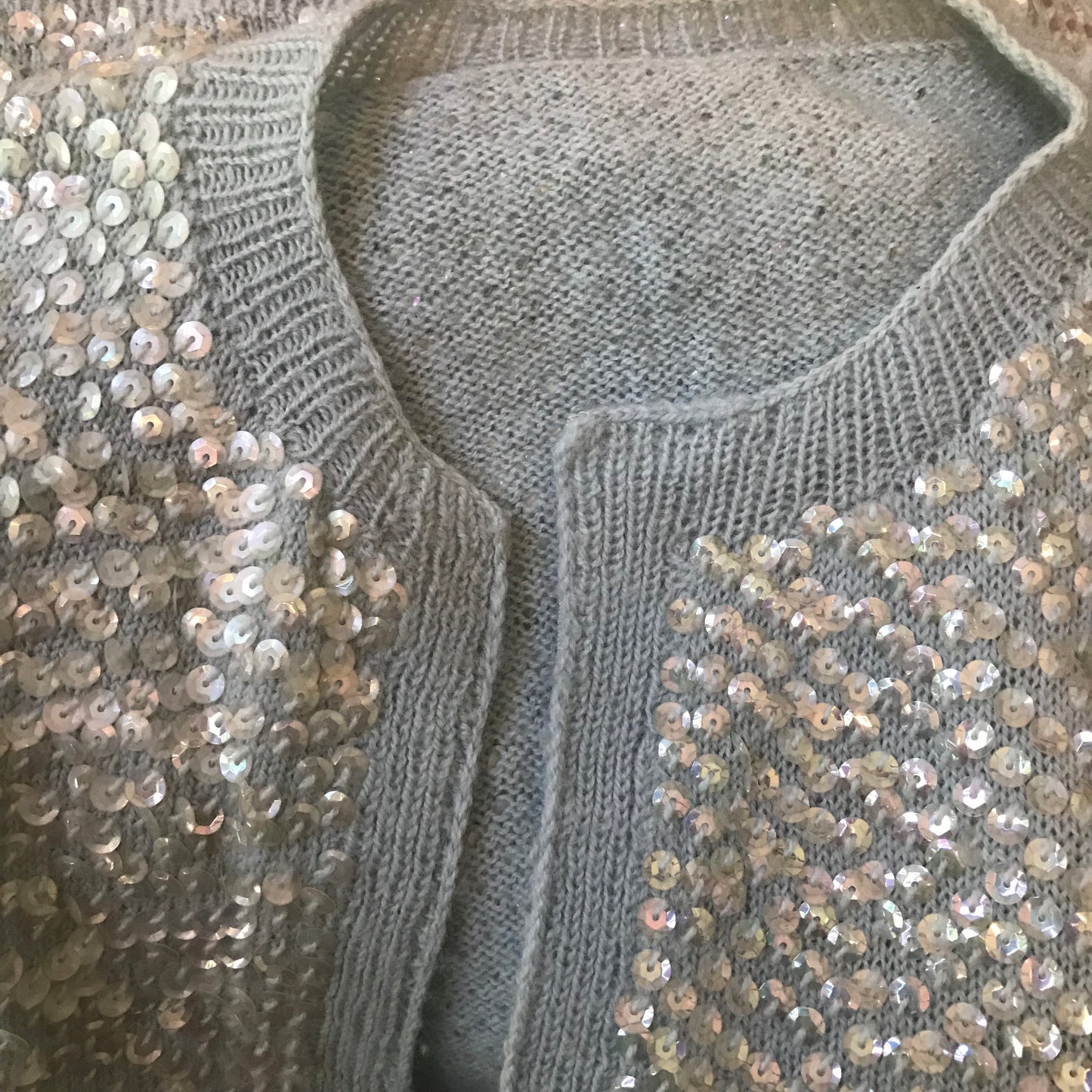 Vintage 1950s Light Blue Sequined Cardigan