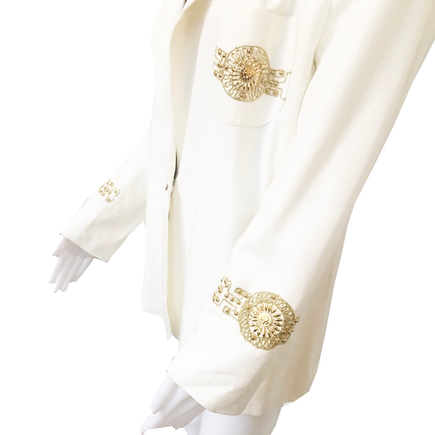 Vintage 1980s The Icing White Beaded Blazer