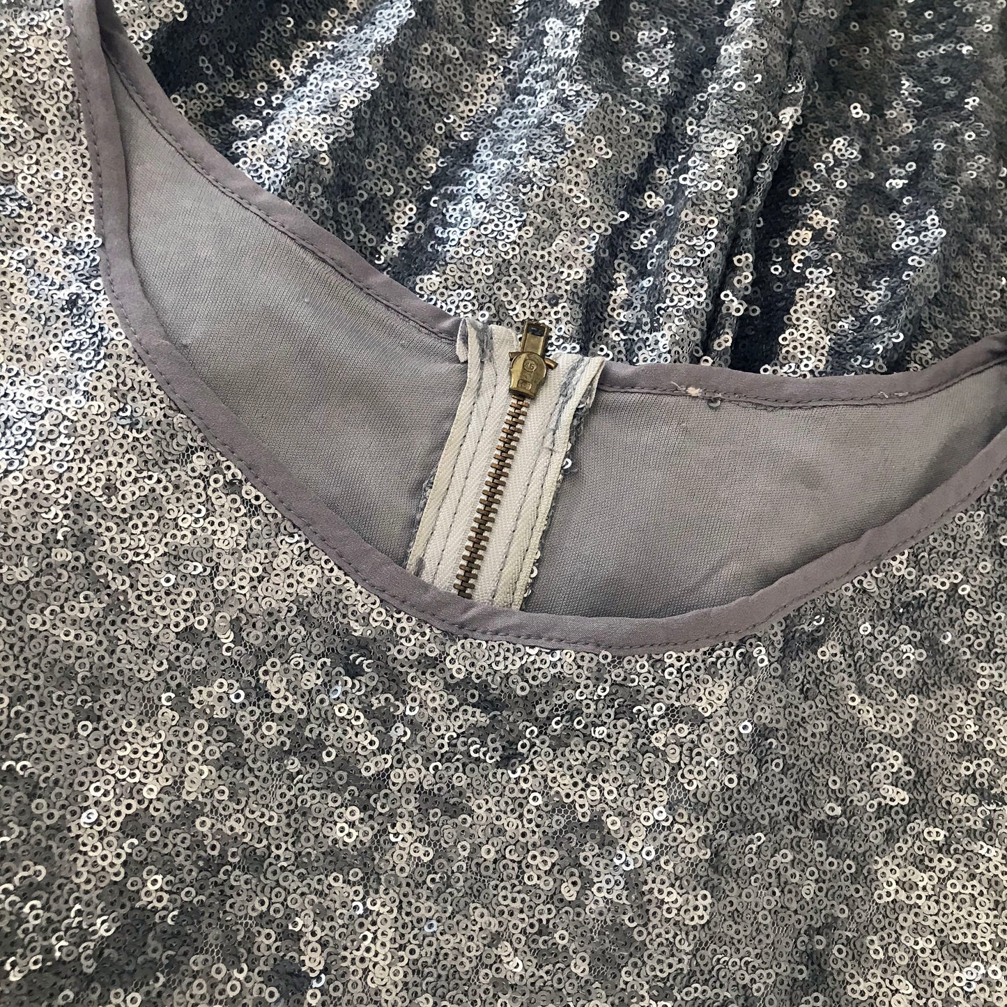Vintage 1990s Silver Sequined Skater Style Dress