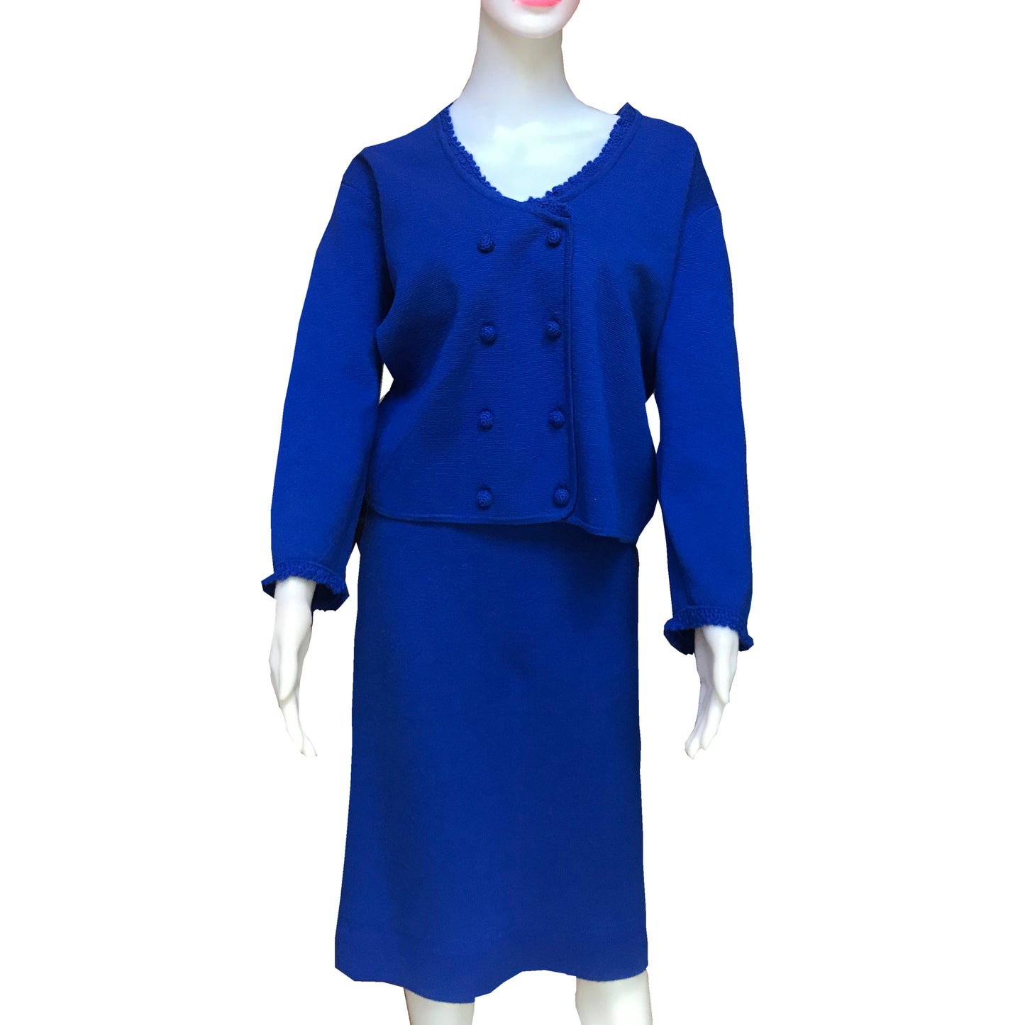 Vintage 1960s Pogue's Cincinnati Blue Knit Suit