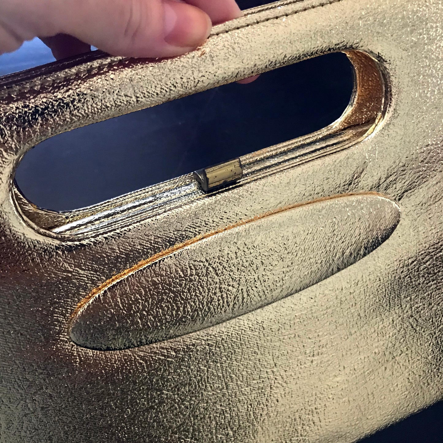Vintage 1950s Gold Leather Clutch Bag