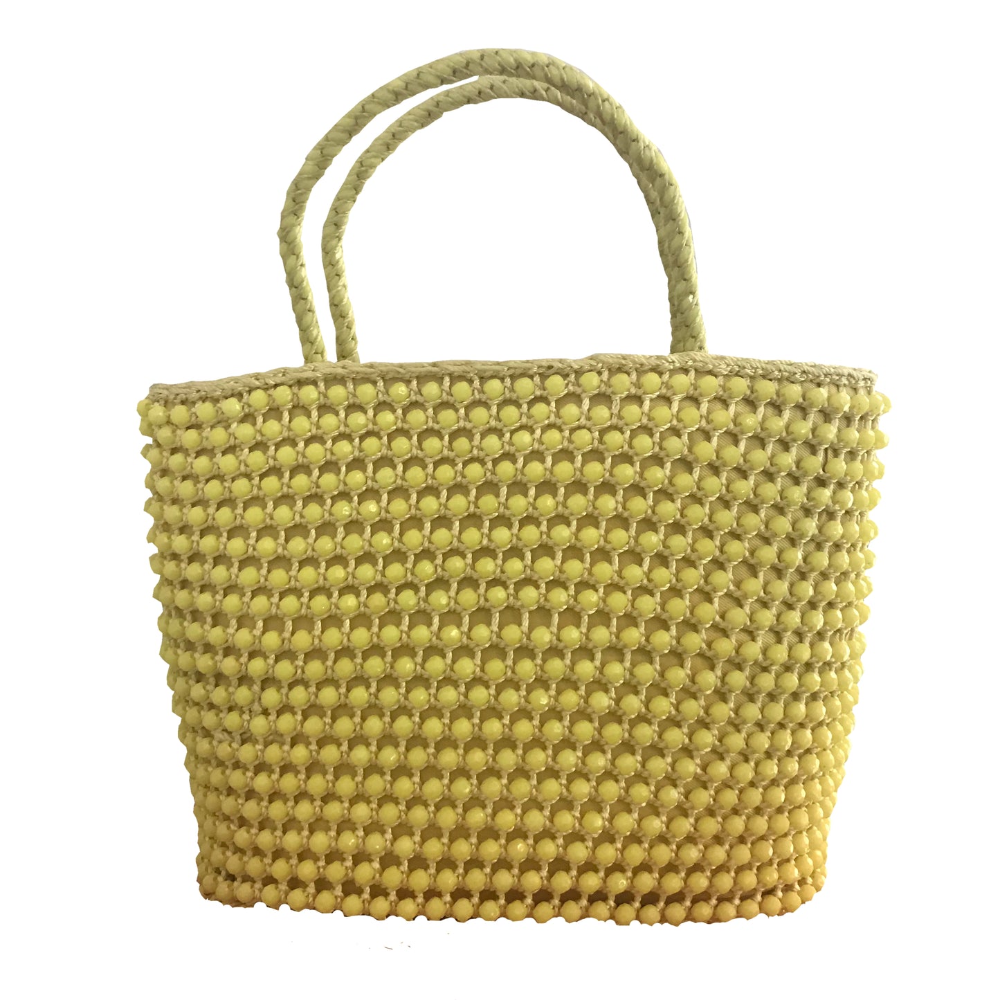 Vintage 1950s Yellow Beaded Top-Handle Bag