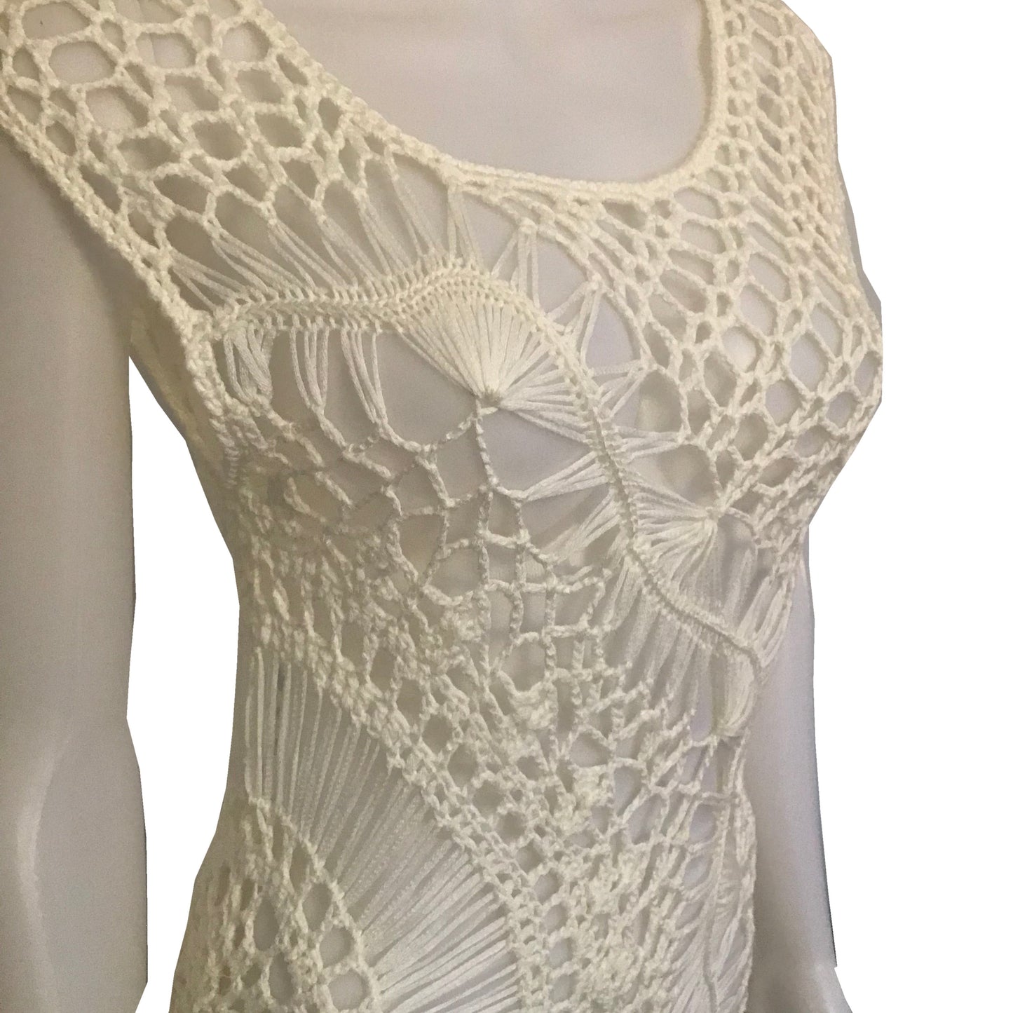 Vintage 1960s Hand-Crocheted Tank Dress