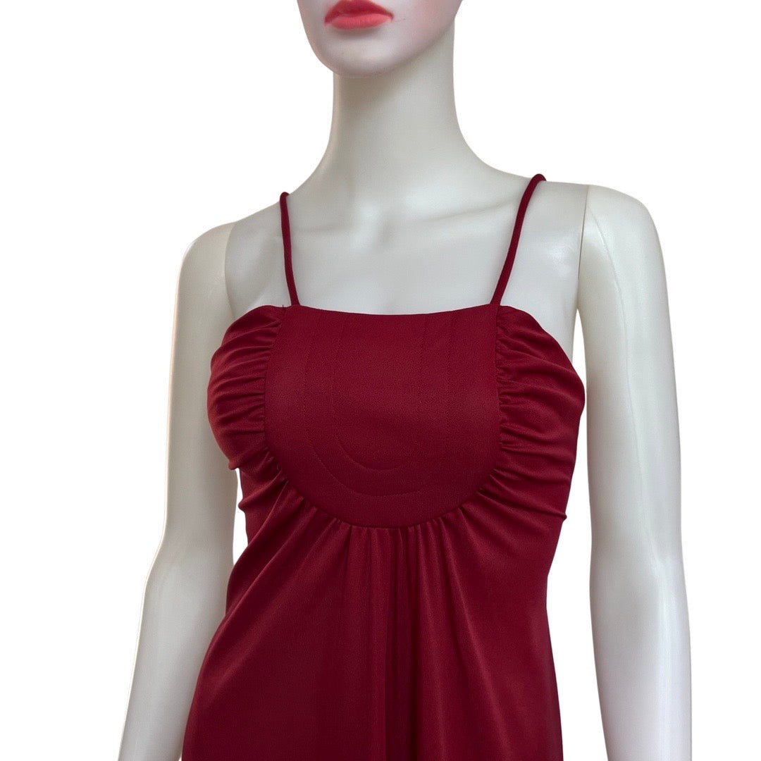 Vintage 1970s Crimson Maxi Dress