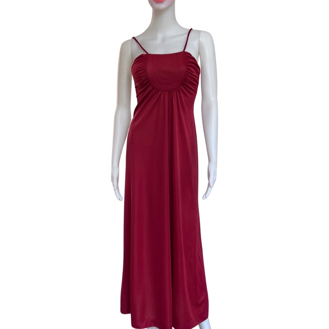 Vintage 1970s Crimson Maxi Dress