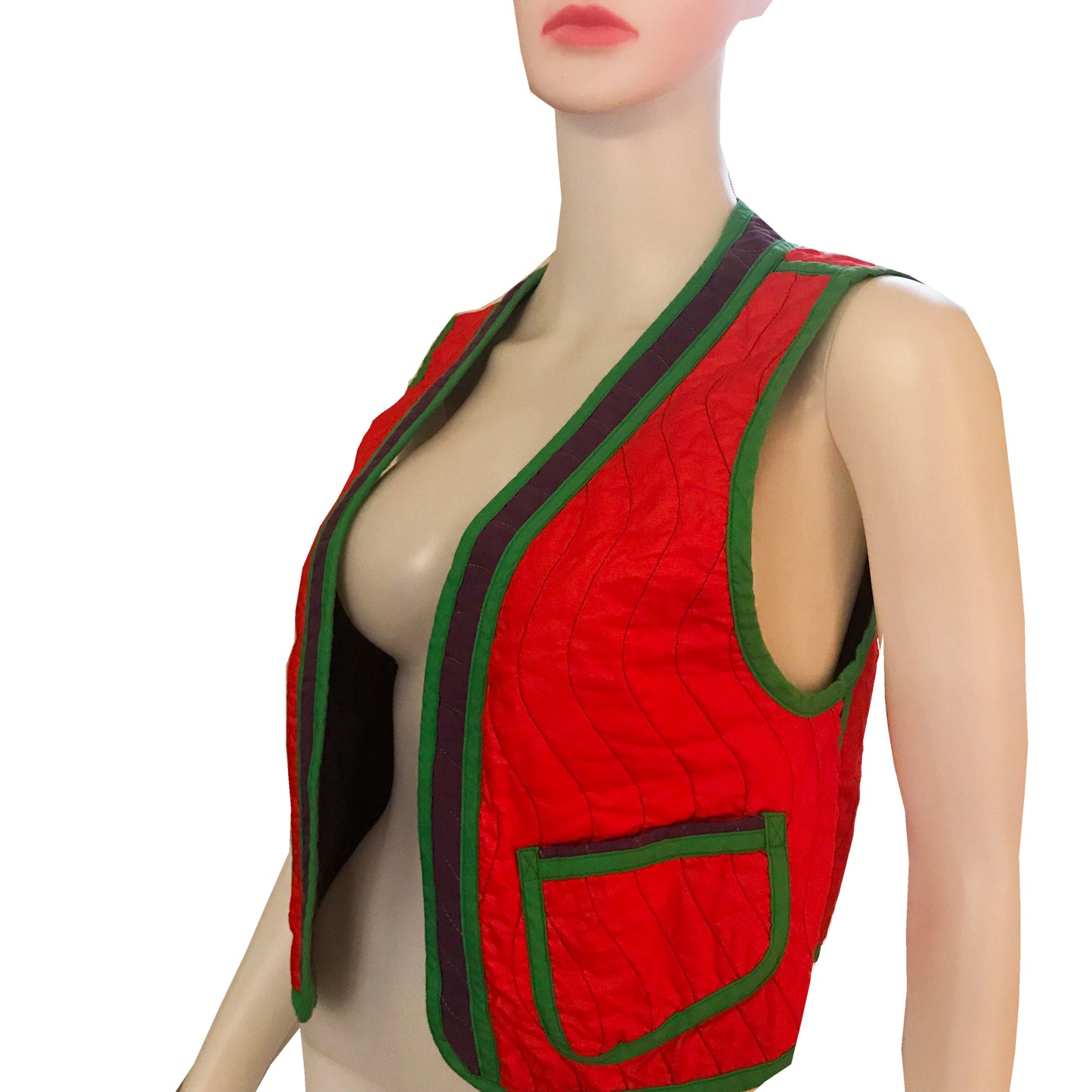 Vintage 1970s Jeanne-Marc Quilted Dove Bird Vest