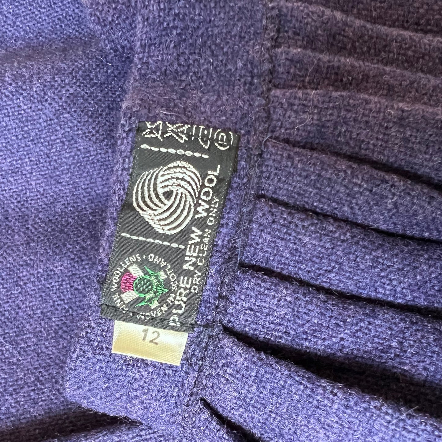 Vintage 1970s Pleated Wool Wrap Skirt
