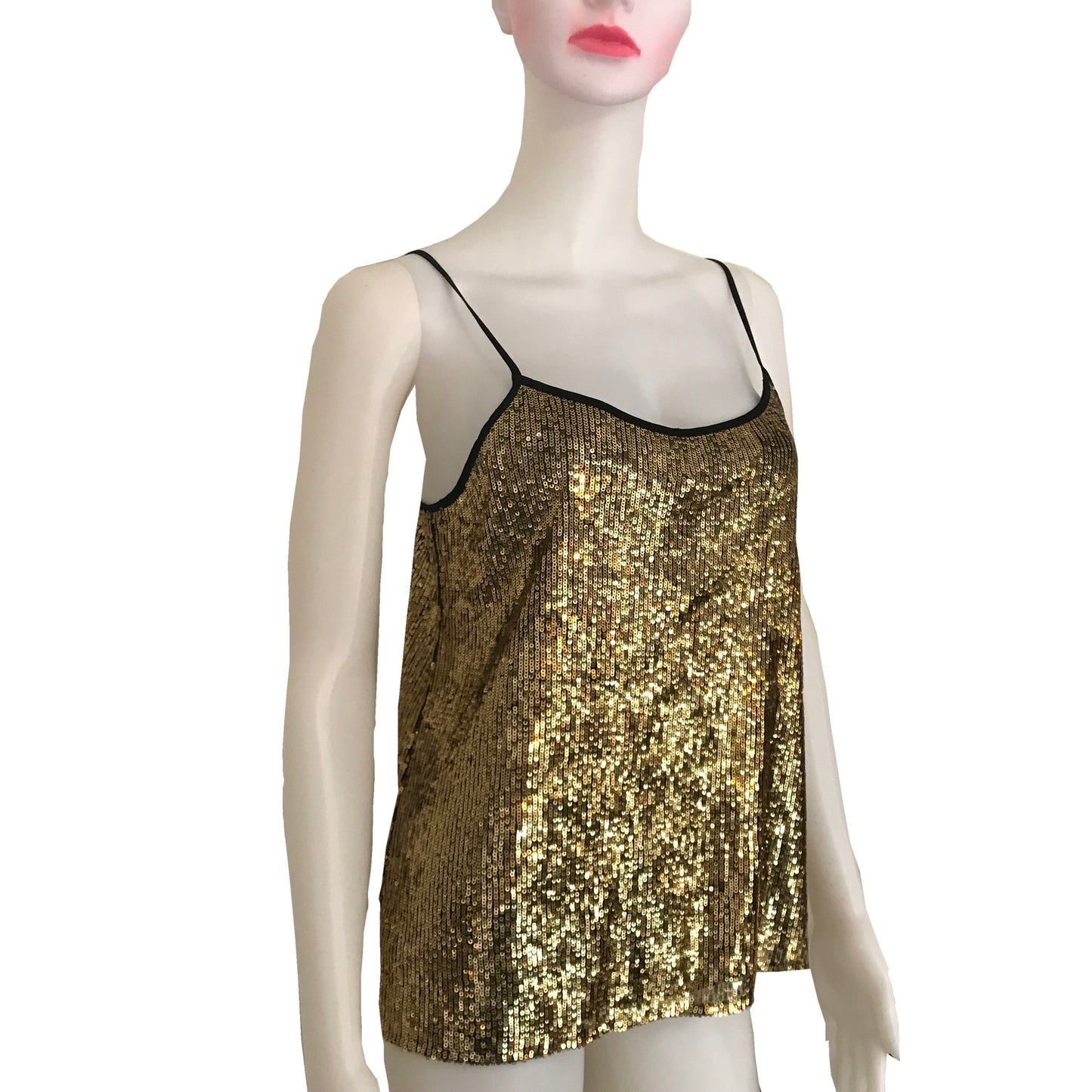 Vintage 1970s Gold Sequined Disco Blouse