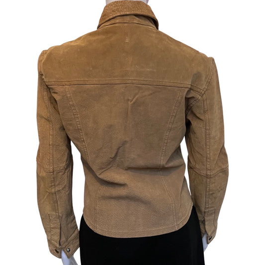 Vintage 1970s Camel Colored Suede Shirt