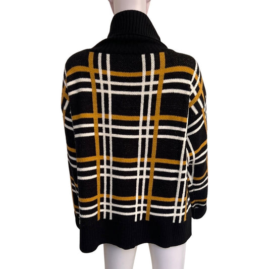 Vintage 1980s Graphic Print Turtleneck Sweater