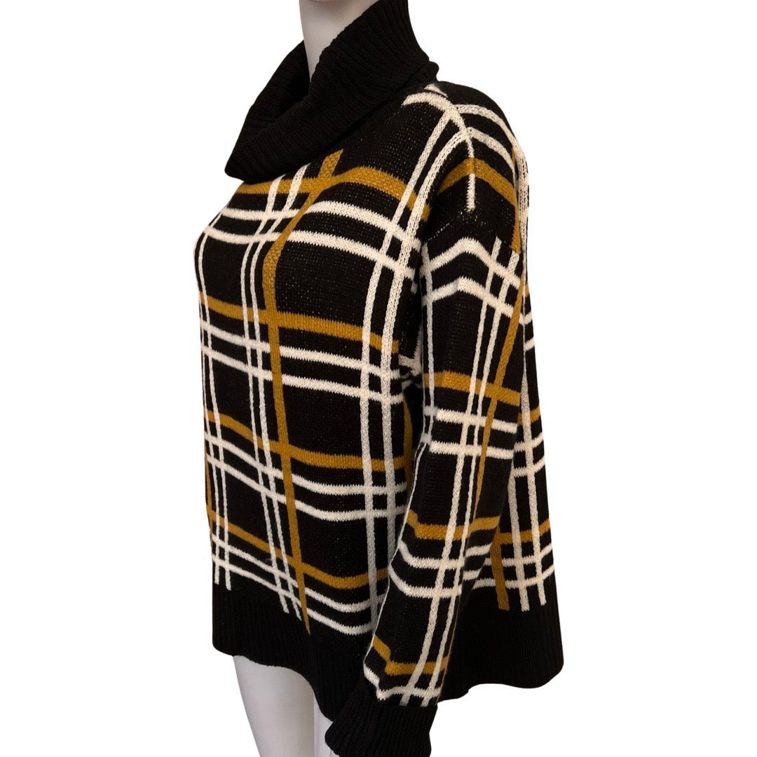 Vintage 1980s Graphic Print Turtleneck Sweater