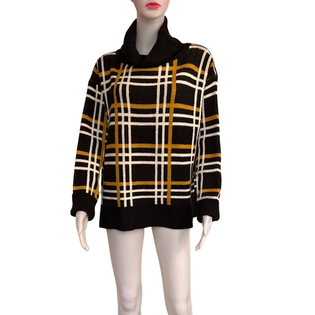 Vintage 1980s Graphic Print Turtleneck Sweater