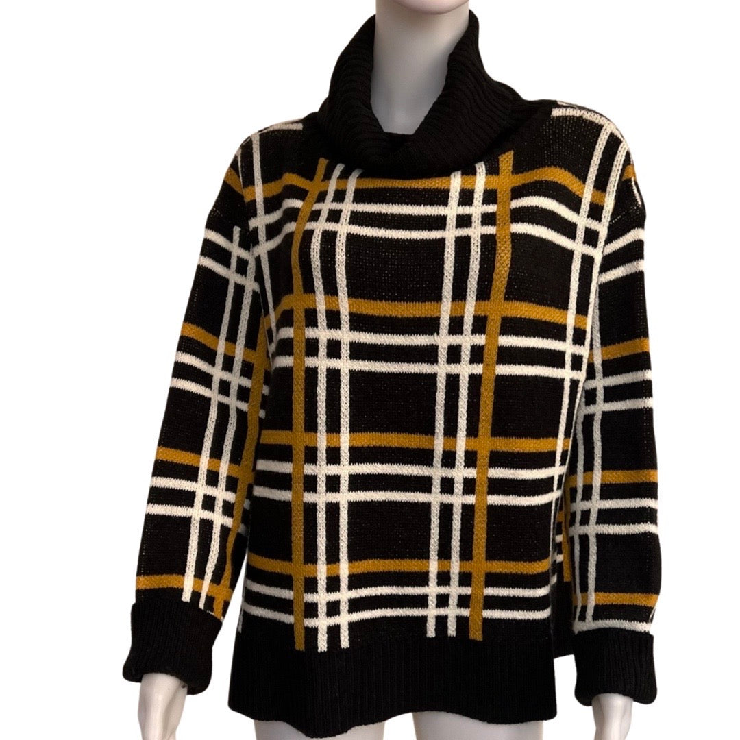 Vintage 1980s Graphic Print Turtleneck Sweater