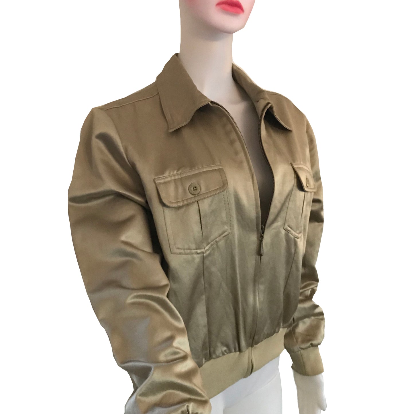 Vintage 1980s Bill Blass Gold Zipper Jacket