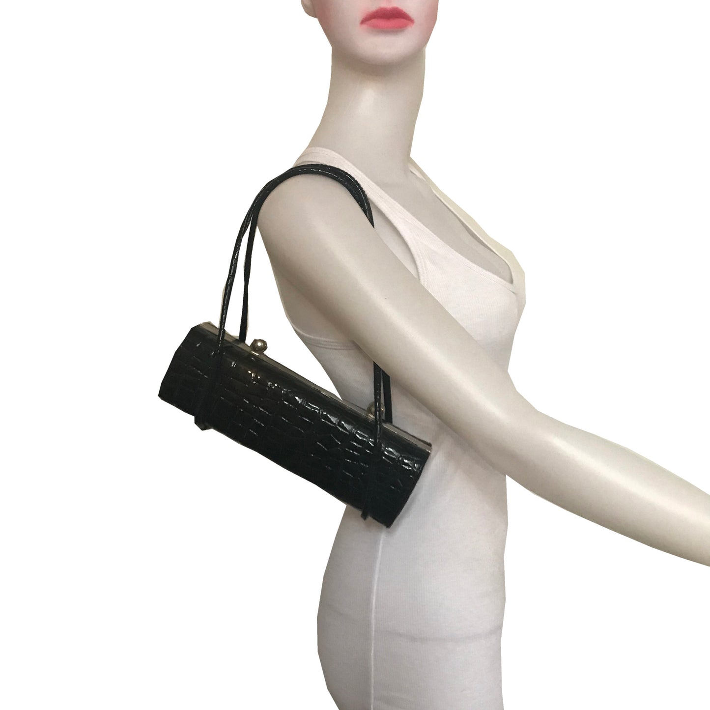 Vintage 1950s Crocodile Duo Compartment Bag
