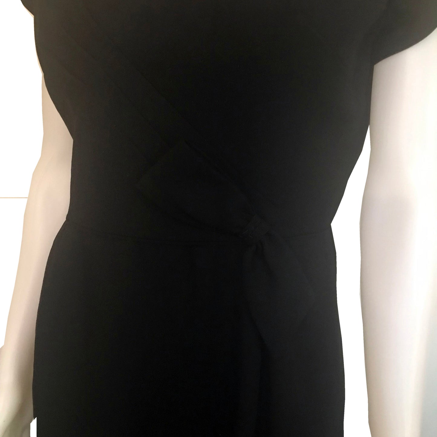 Vintage 1950s Embellished Black Crepe Wiggle Dress