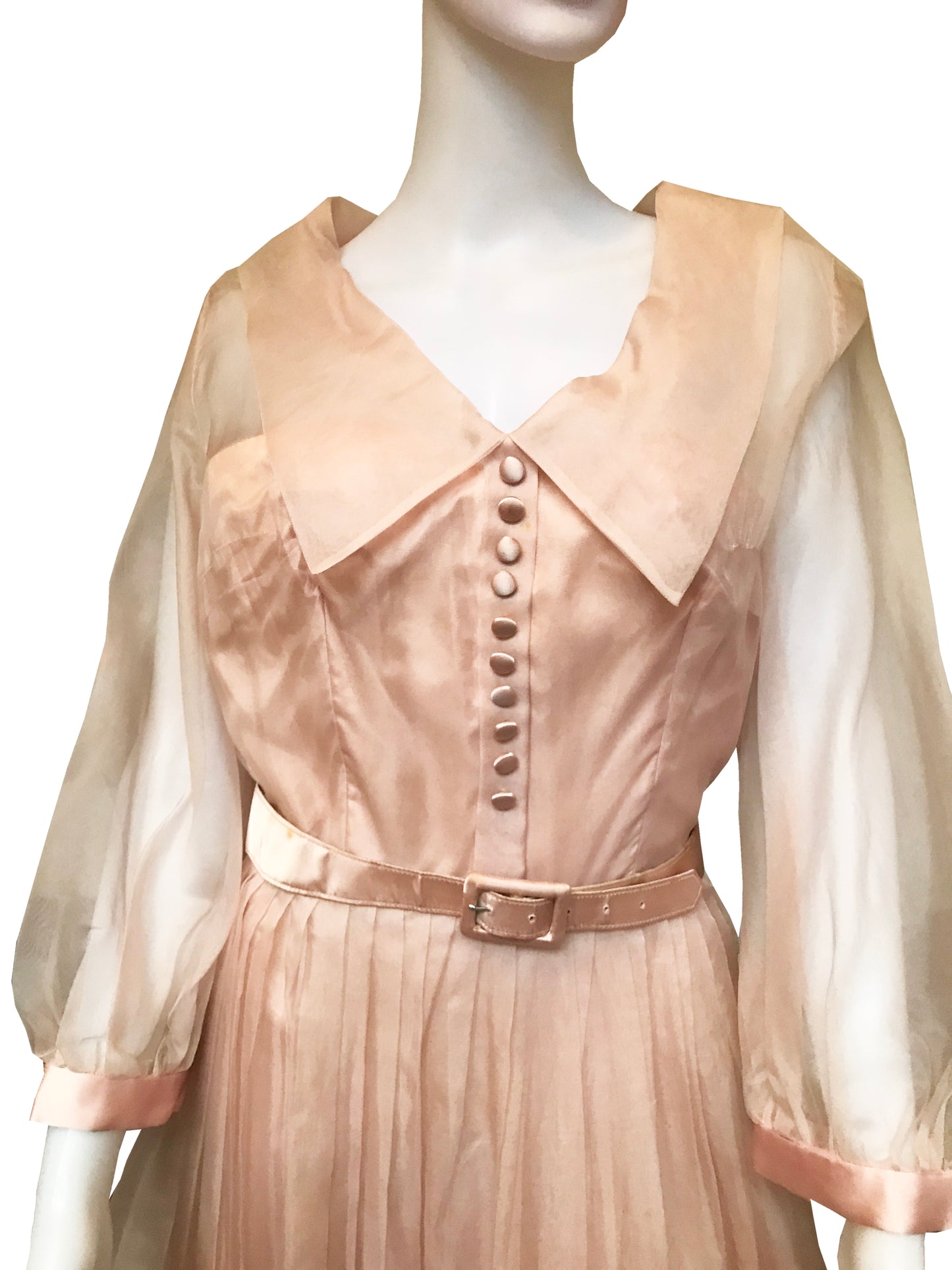 Vintage 1950s Pink Formal Fit-n-Flare Party Dress