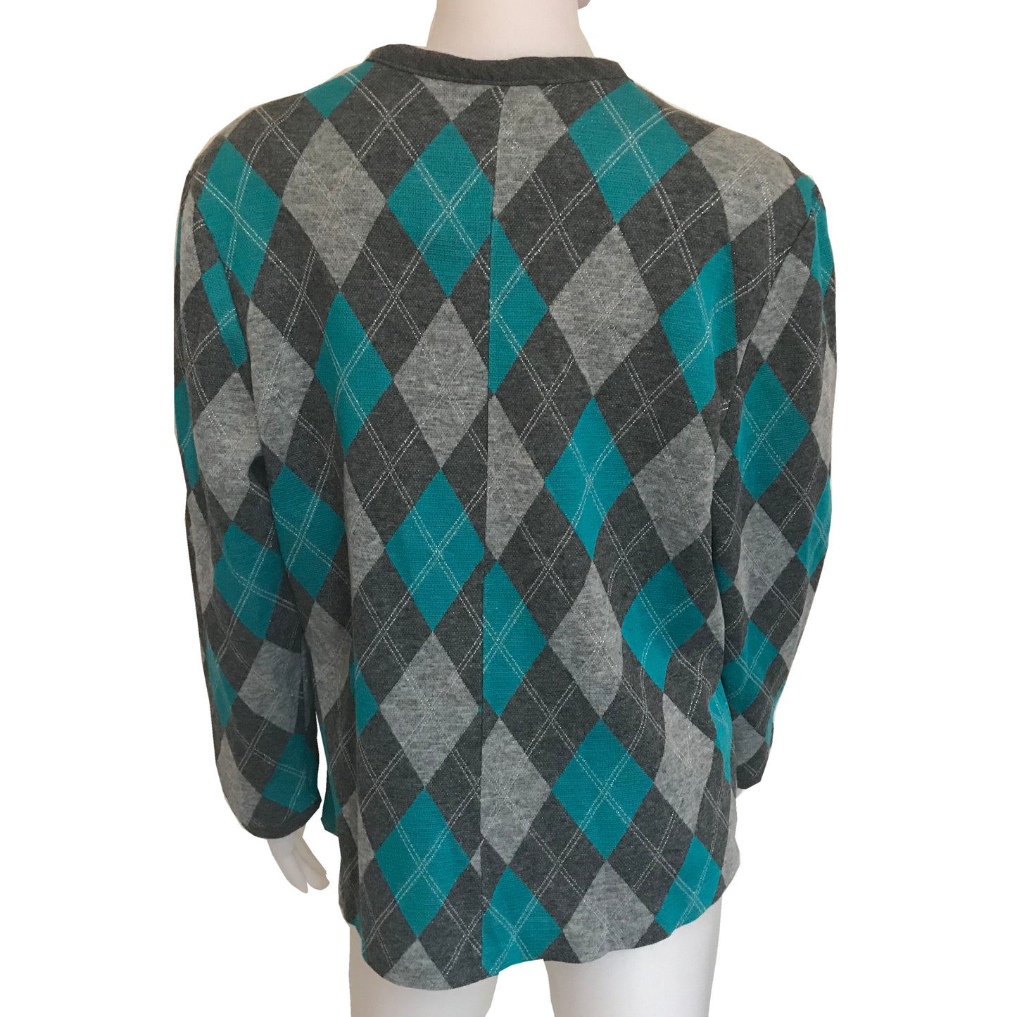 Vintage 1960s Argyle Sweater With Antique Buttons