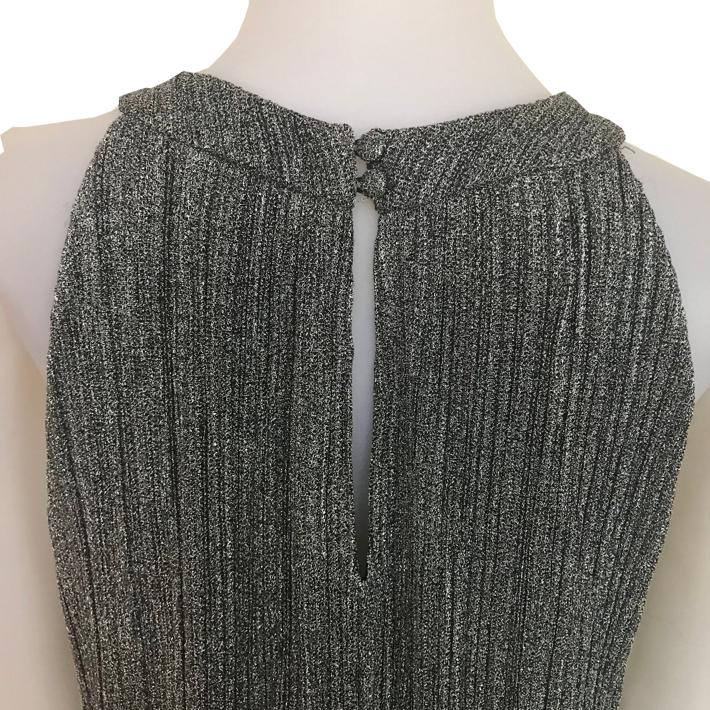 Vintage 1990s Metallic Silver Trapeze Dress