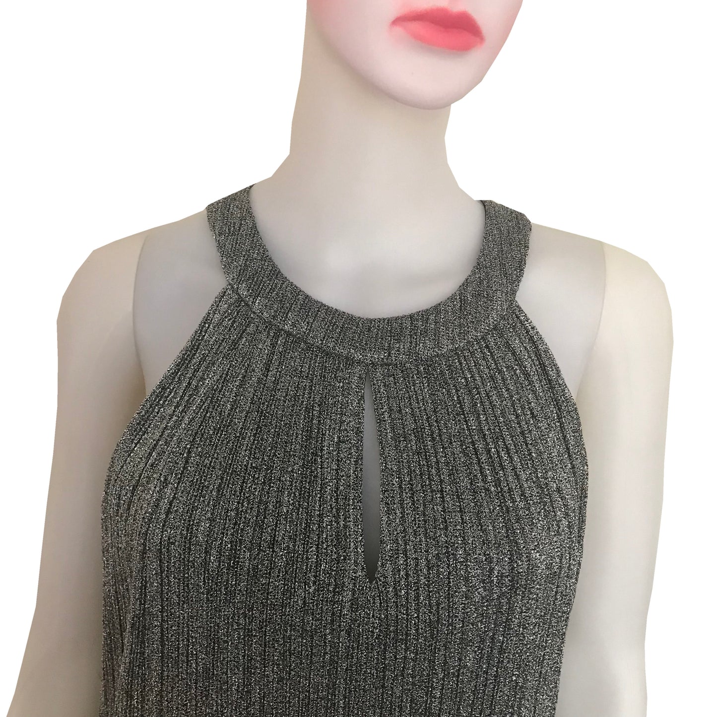 Vintage 1990s Metallic Silver Trapeze Dress