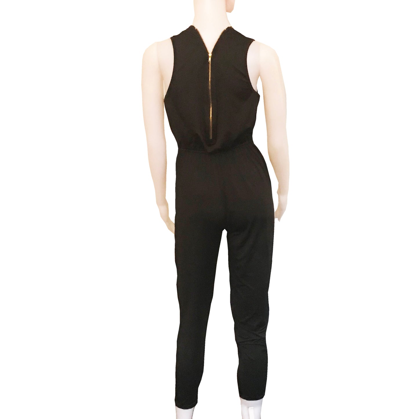 Vintage 1970s Sexy Black Dual-Zipper Jumpsuit
