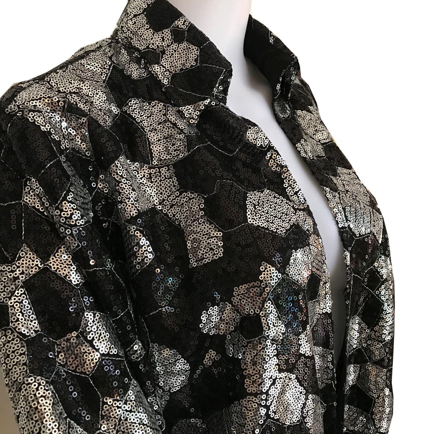 Vintage 1970s Sequined Disco Tie-Front Blouse
