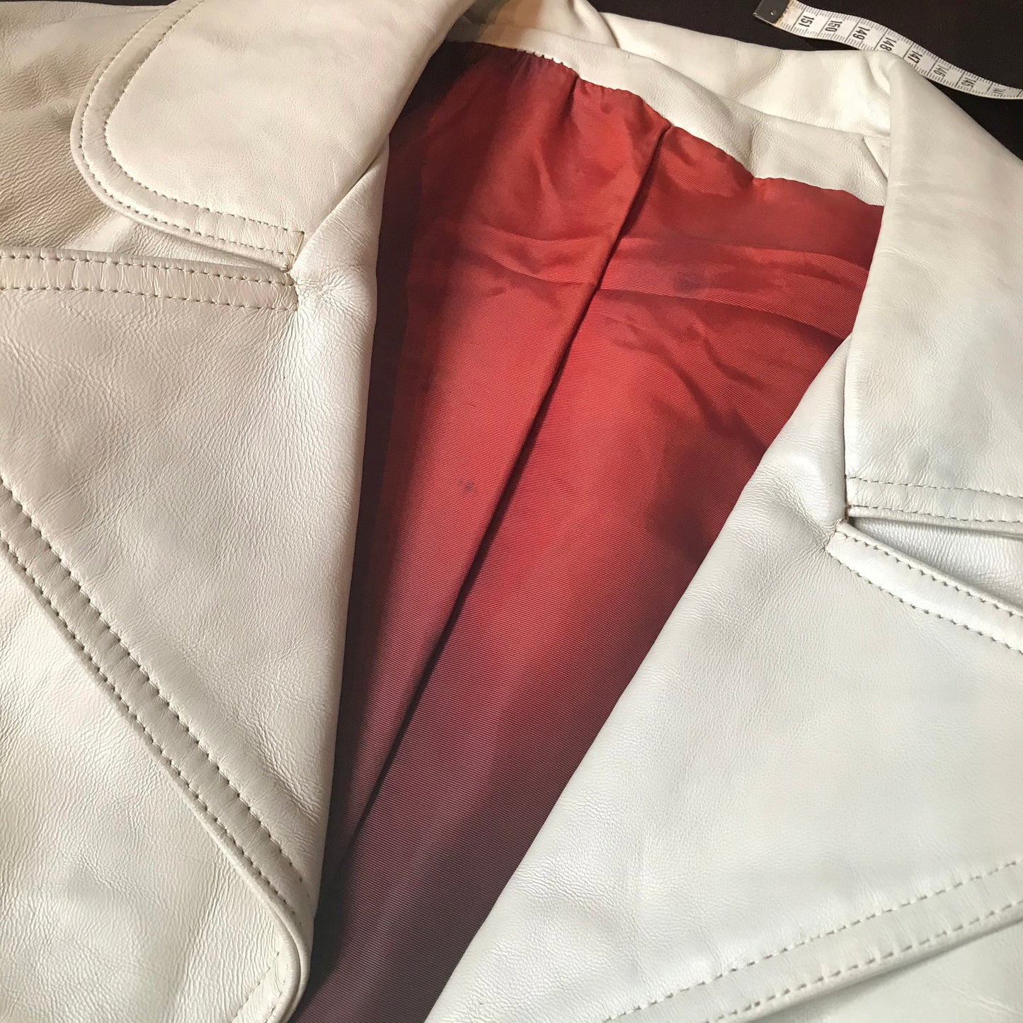 Vintage 1970s Taupe Colored Leather Trench Coat
