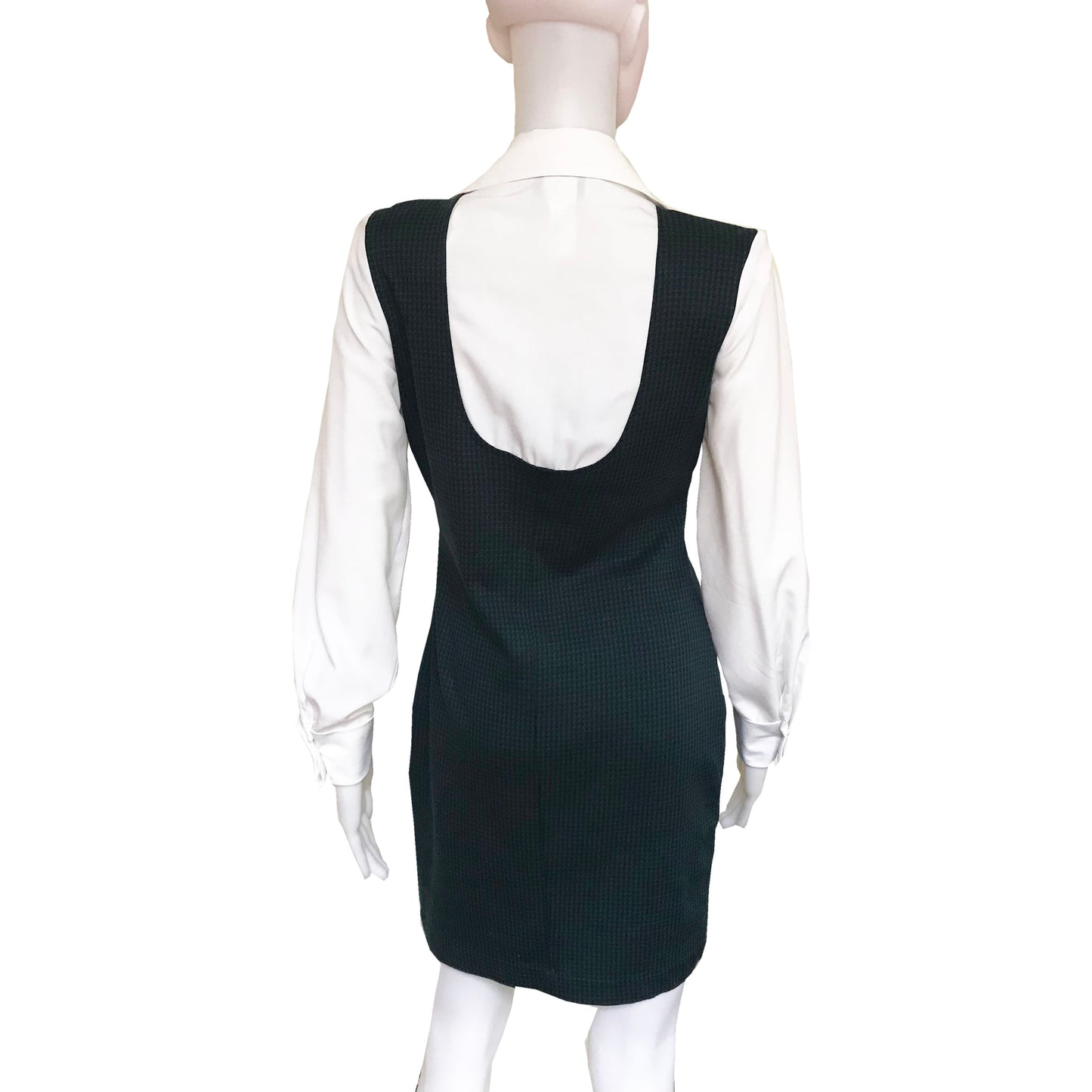 Vintage 1970s Houndstooth Jumper Dress