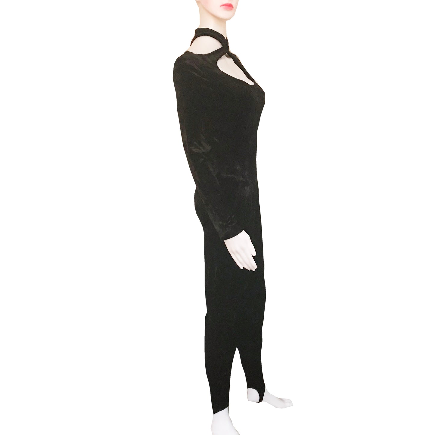 Vintage 1980s Cache Velvet Stirrup Catsuit