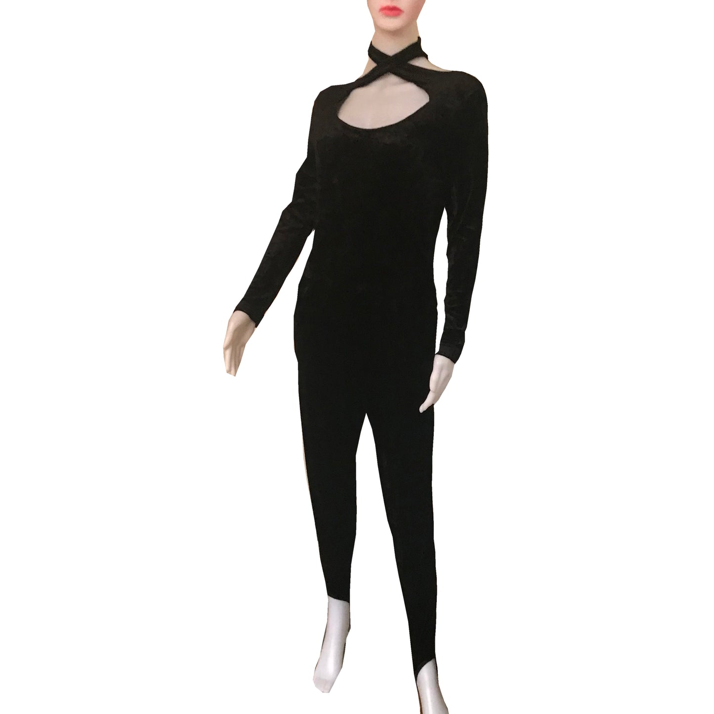 Vintage 1980s Cache Velvet Stirrup Catsuit