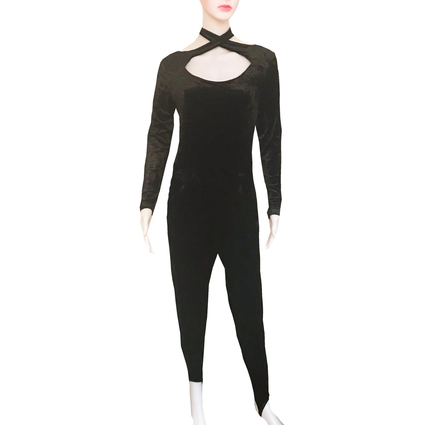 Vintage 1980s Cache Velvet Stirrup Catsuit