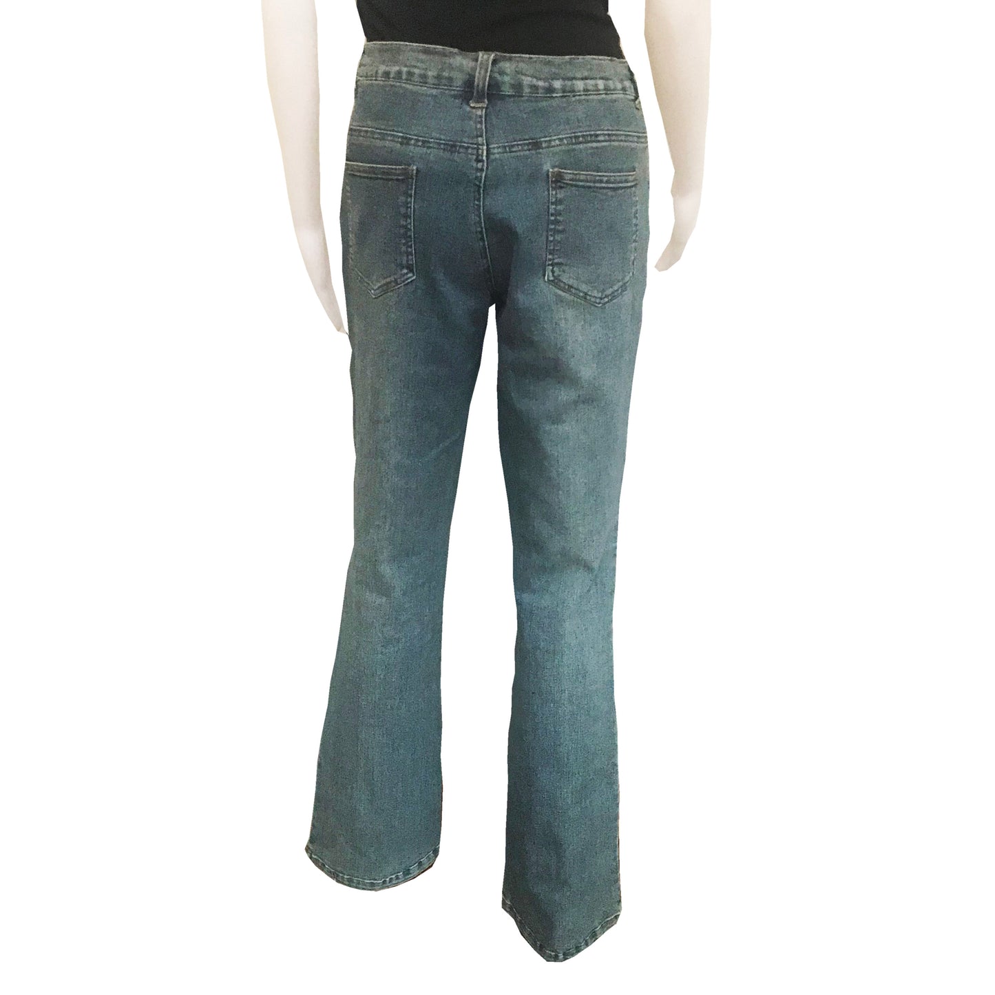 Vintage 1990s Stone-Washed Butterfly Patch Flare Jeans