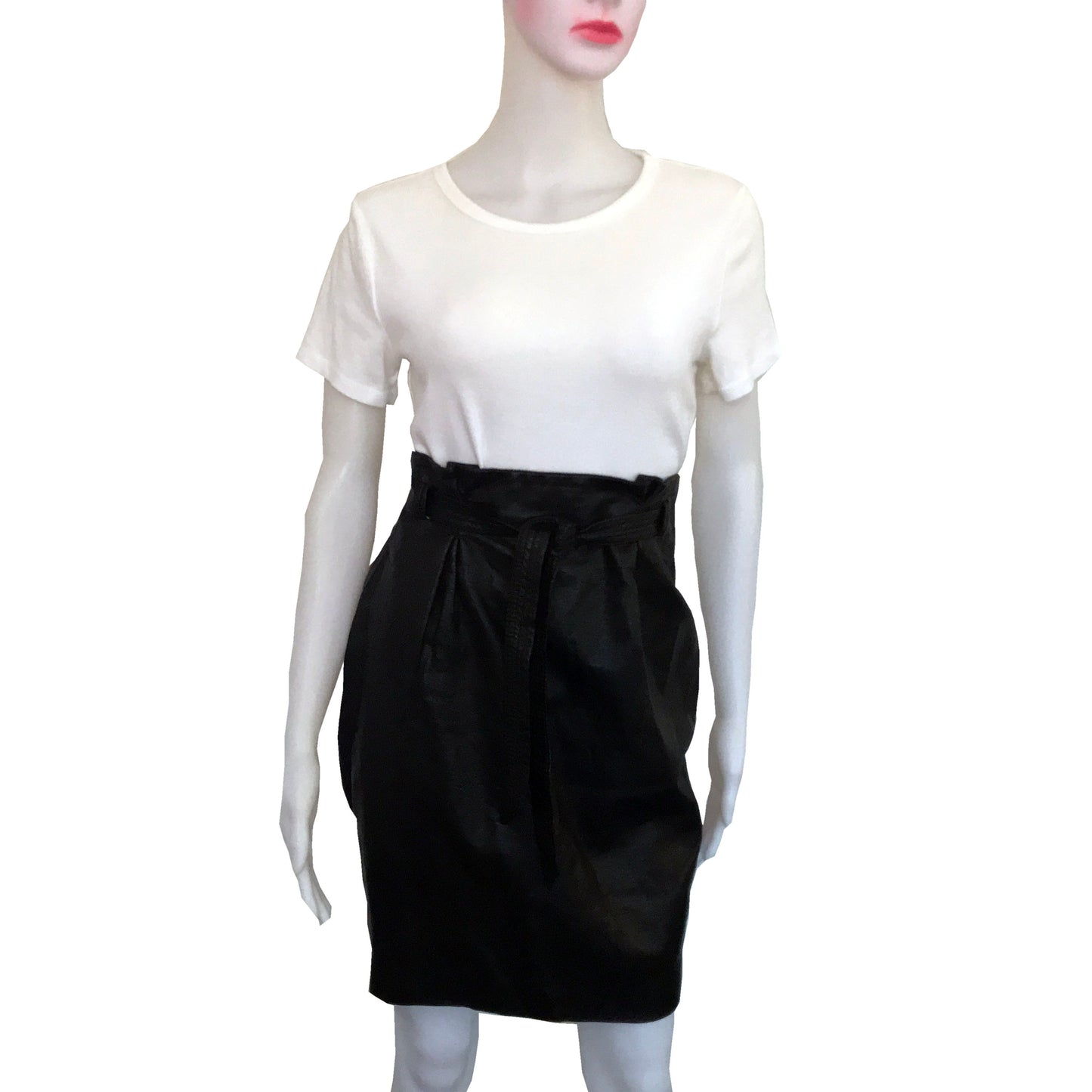 Vintage 1990s Black Pleather Skirt